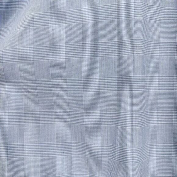 Men's Dress Shirt Plaid Long Sleeve Classic Trim Fit Button Down  Blue Size 34-3 - Picture 5 of 8